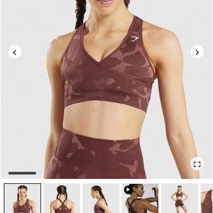 Adapt Camo Seamless Gymshark Sports Bra - Cherry Brown